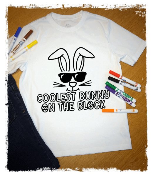 Youth - Coloring Coolest Bunny tshirt