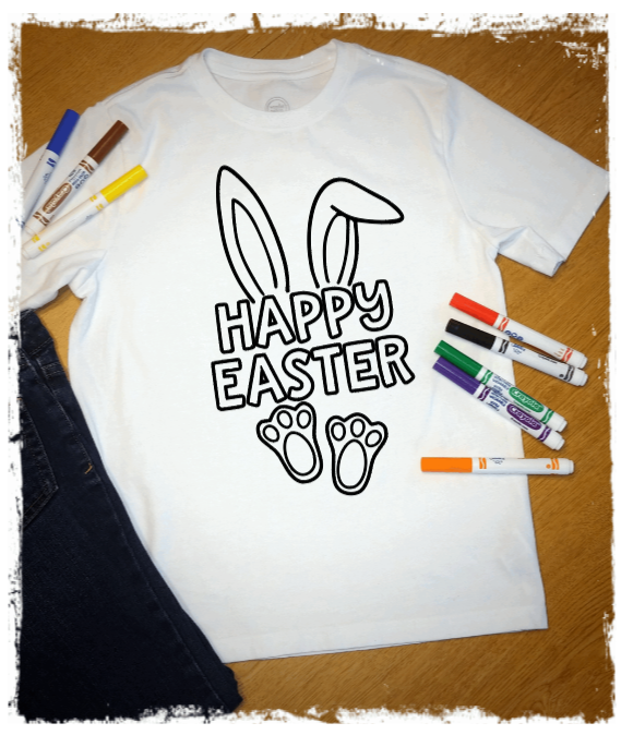 Youth - Coloring Happy Easter Bunny tshirt